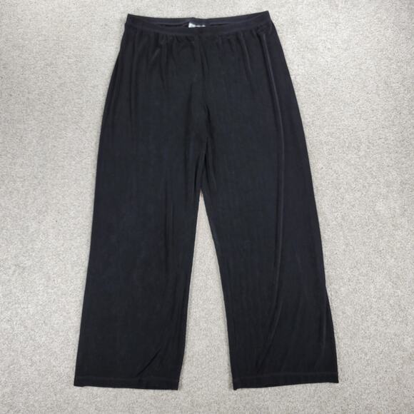 Chicos Travelers Wide Leg Pants Womens 3/XL Short Black Wrinkle Resistant Flowy - Picture 1 of 11